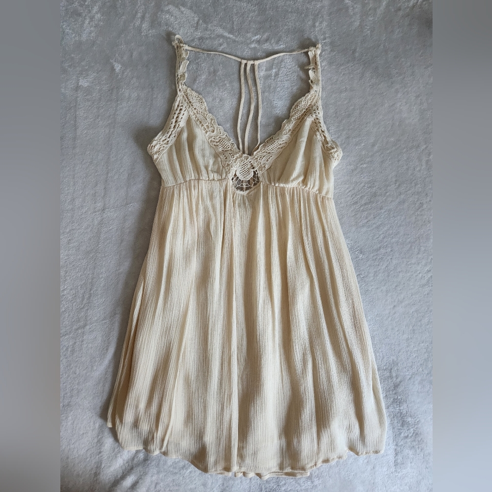 Illa Illa, size small, color lemon cream, strappy double lined short dress